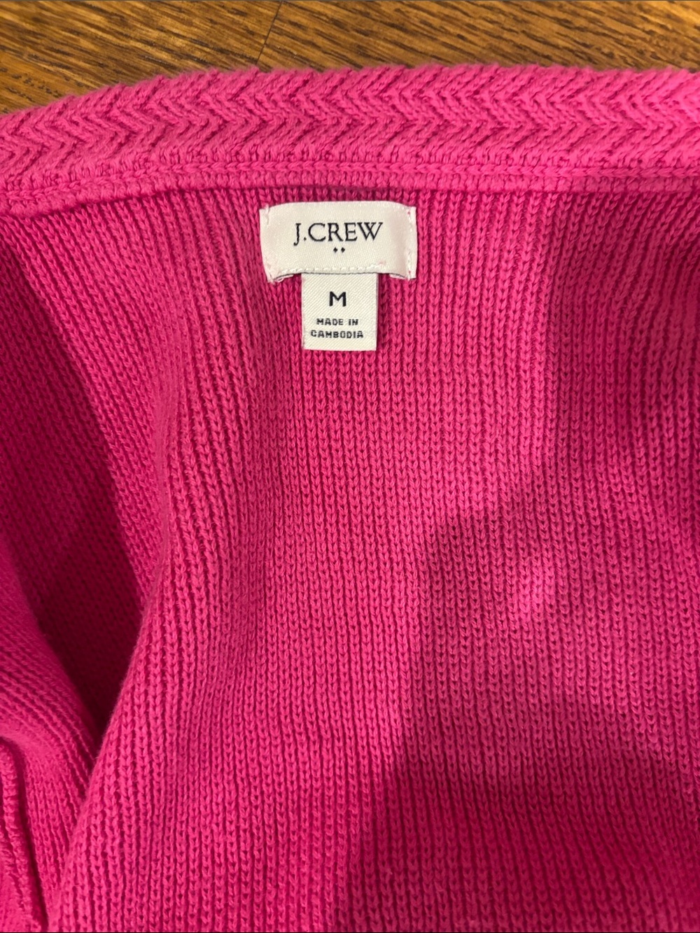 J. Crew Factory Medium Hot Pink Cardigan Sweater